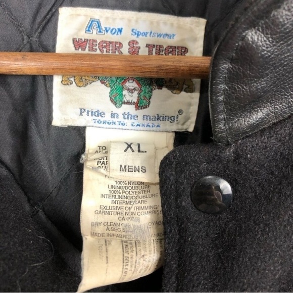 John DEERE Vintage Classic Boiled Wool and Leather Authentic Bomber Jacket XL - Picture 10 of 12